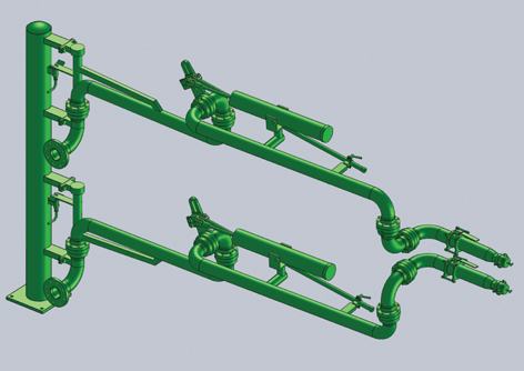 貴州貴陽市客戶定制采購的AL2543型汽車底部裝卸鶴管(液氨鶴管）已發往使用現場(1)
